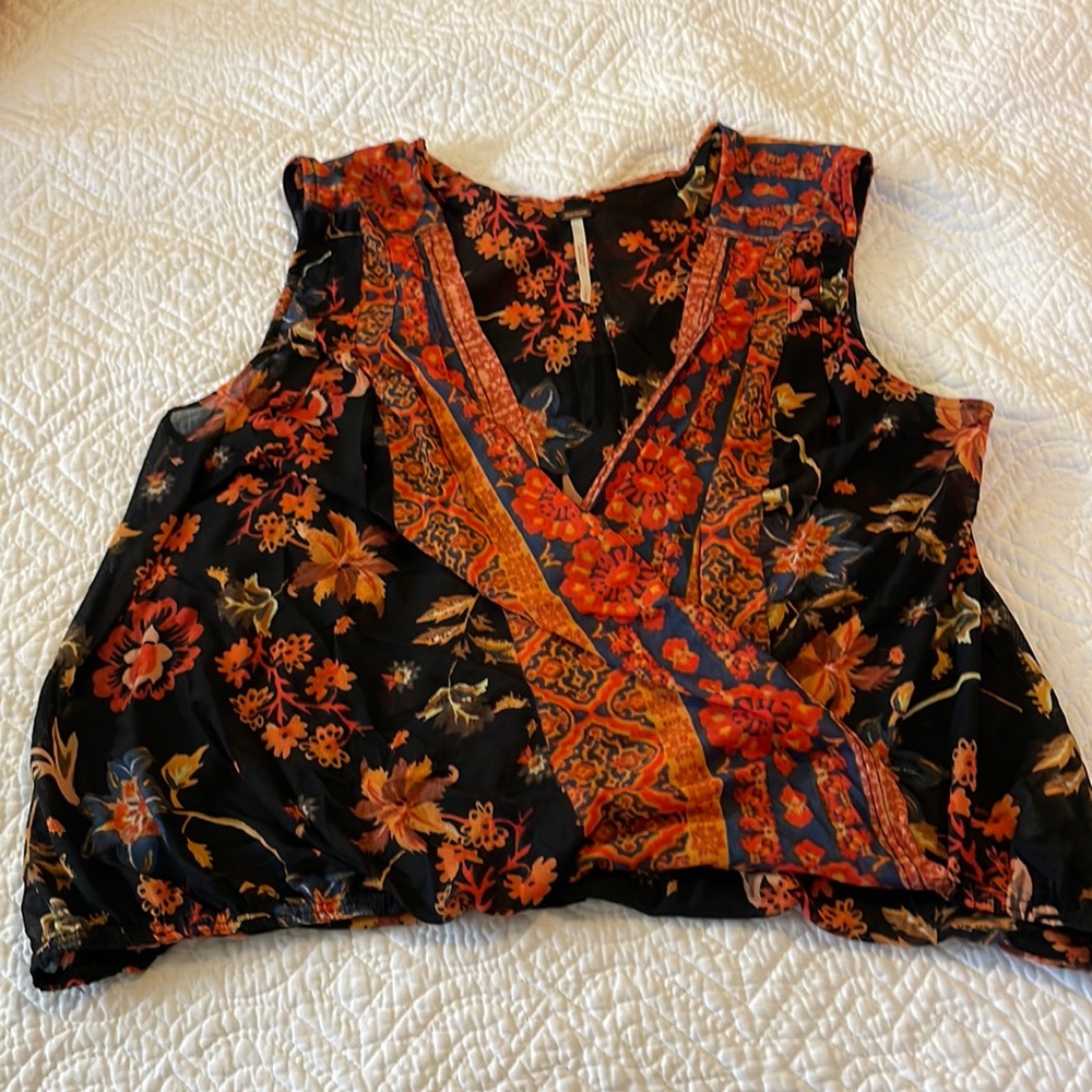 Free People - Floral nylon and spandex womens shirt